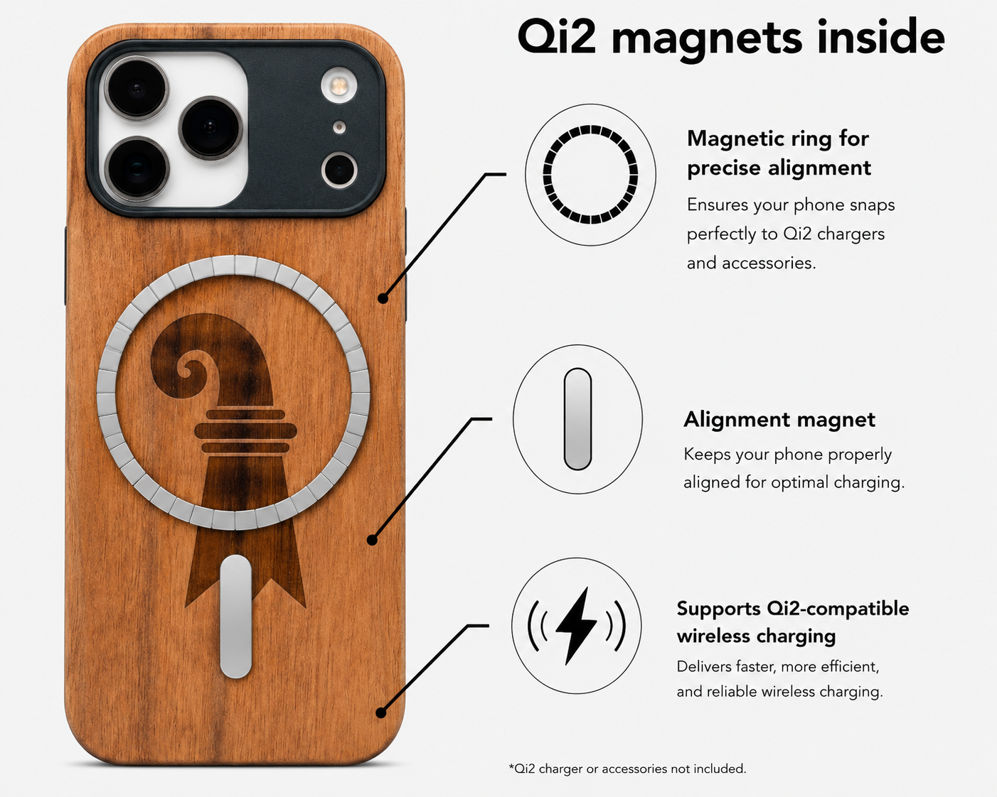 Baslerstab Eden Case aus Kirschholz für das iPhone 17 Pro mit MagSafe