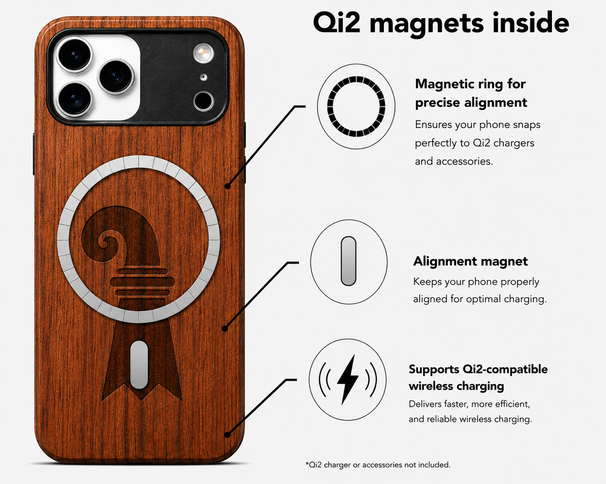 Baslerstab Eden Case aus Rosenholz für das iPhone 17 Pro mit MagSafe