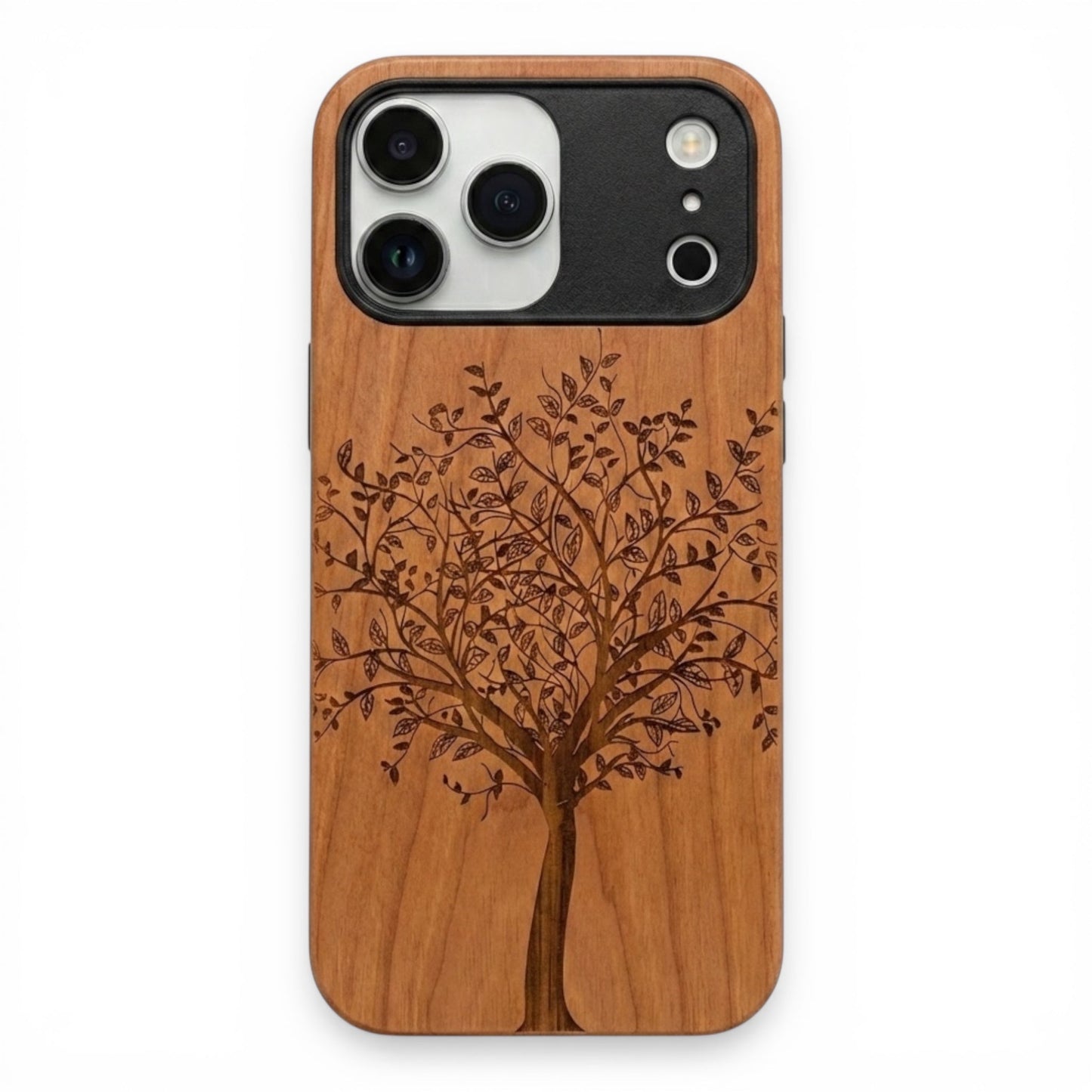 Lebensbaum Eden Case aus Kirschholz für das iPhone 17 Pro mit MagSafe