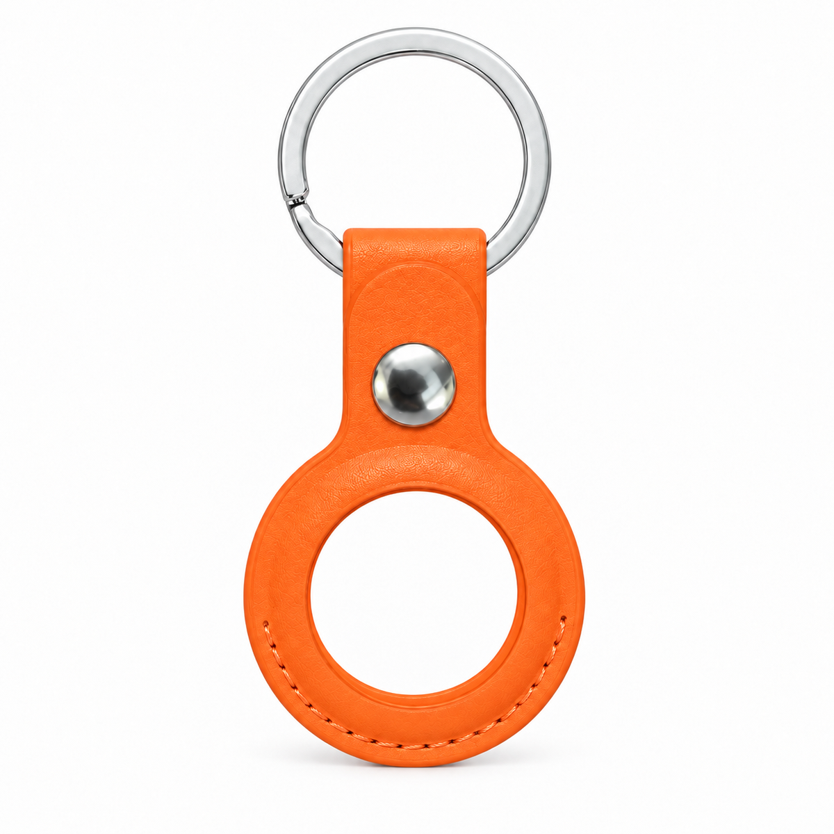 AirTag-Schlüsselanhänger Orange – Frontansicht, ohne AirTag