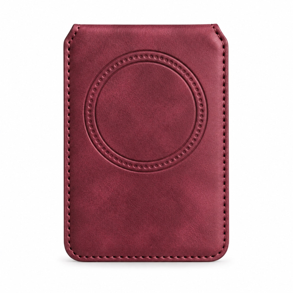 MagSafe Magnetic Zipper Wallet Bordeaux – Rückseite mit Magnetring