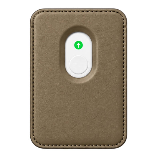 MagSafe Kartenetui aus Kunstleder in Taupe – Rückseite