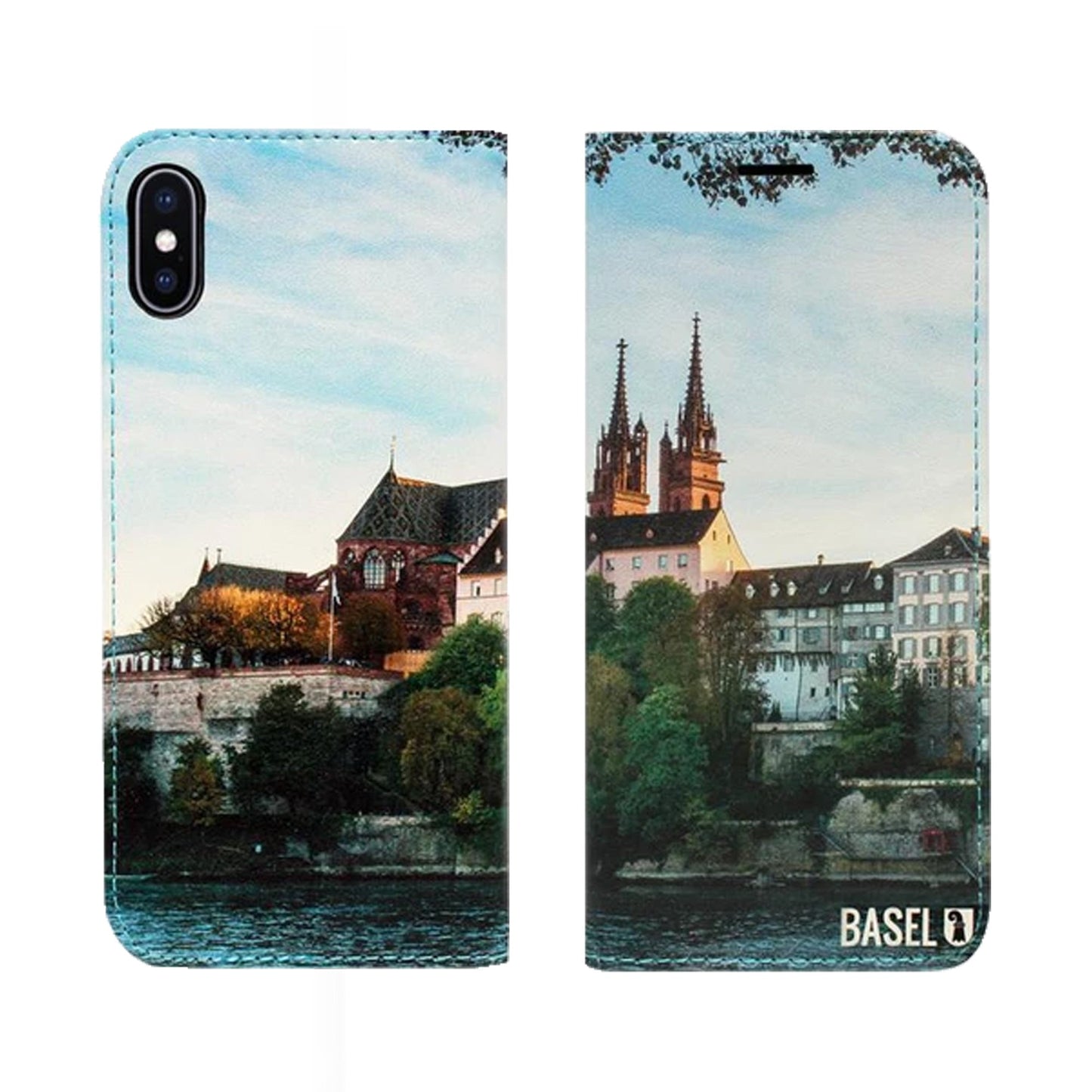 Basel City Rhein Panorama Case für iPhone, Samsung und Huawei