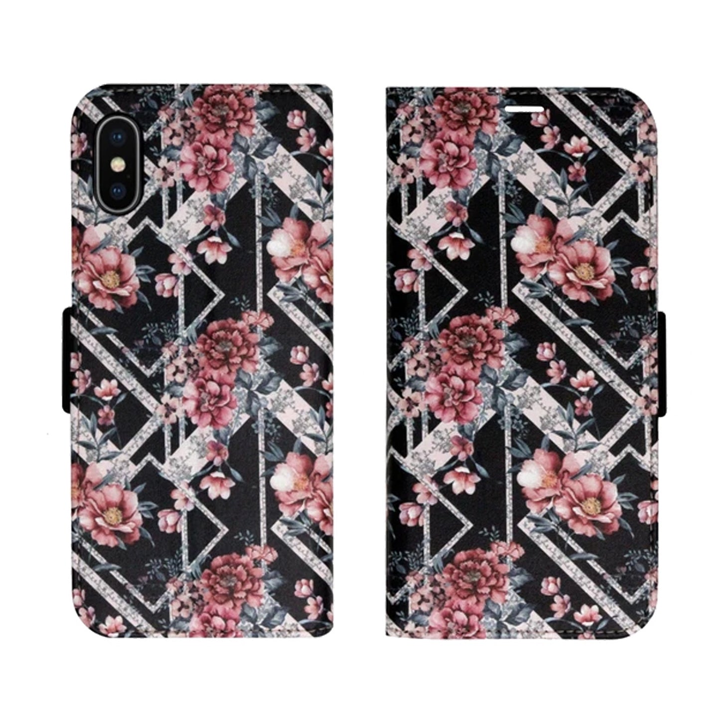 Black Flower Victor Case für iPhone X/XS
