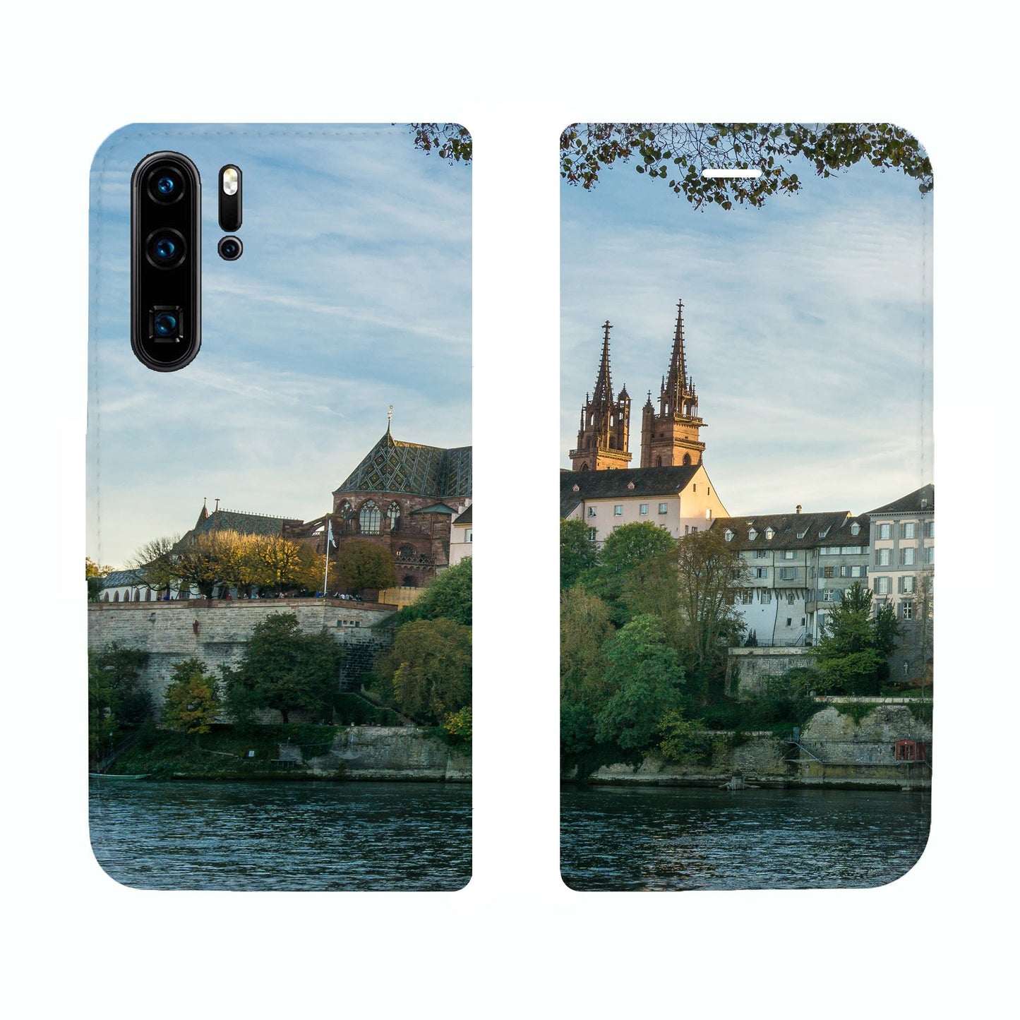 Basel City Rhein Panorama Case für iPhone, Samsung und Huawei