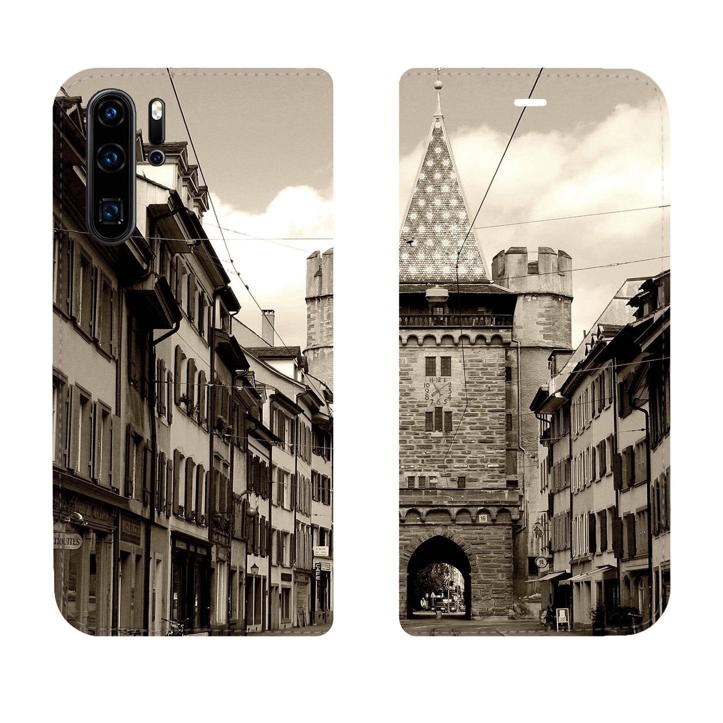 Basel City Spalentor Panorama Case für iPhone, Samsung und Huawei