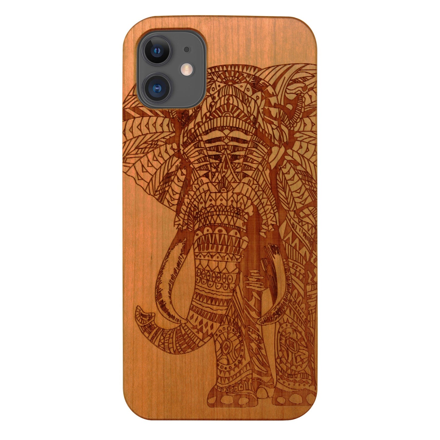 Coque Elephant Eden en bois de cerisier pour iPhone 11
