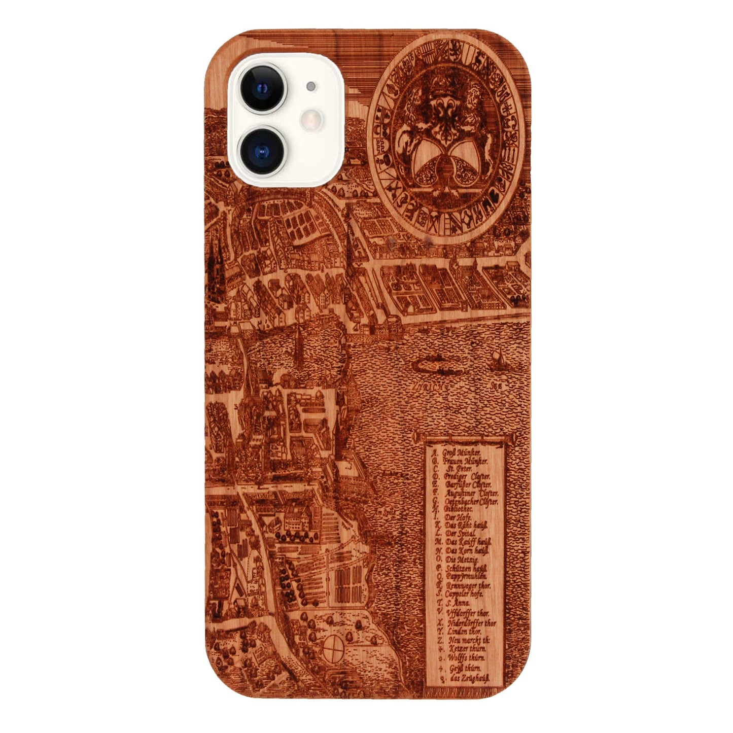 Zürich Merian Eden Case aus Kirschholz für iPhone 11