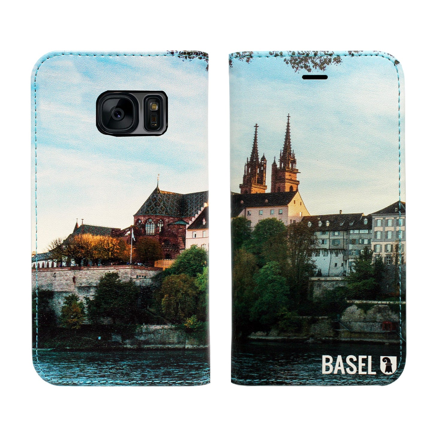 Basel City Rhein Panorama Case für iPhone, Samsung und Huawei