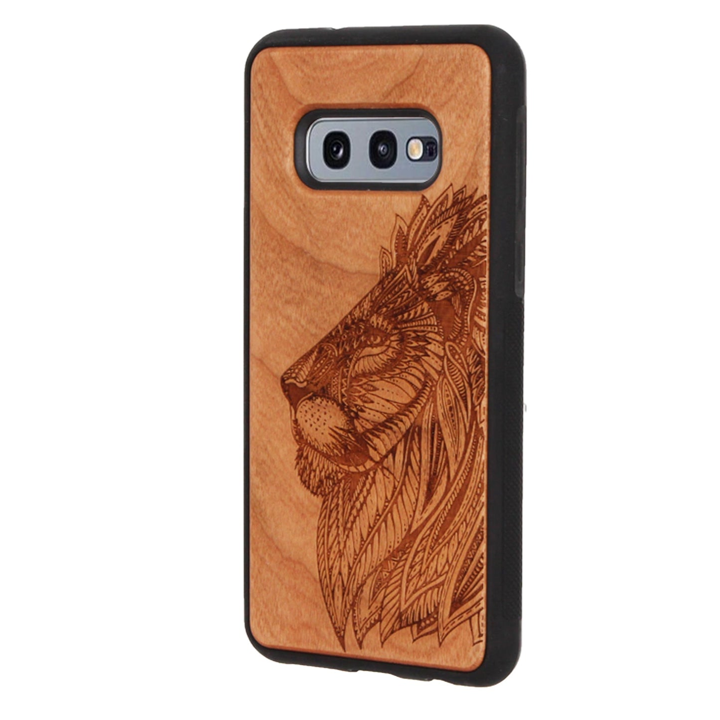 Coque Eden Lion en bois de cerisier pour Samsung Galaxy S10E