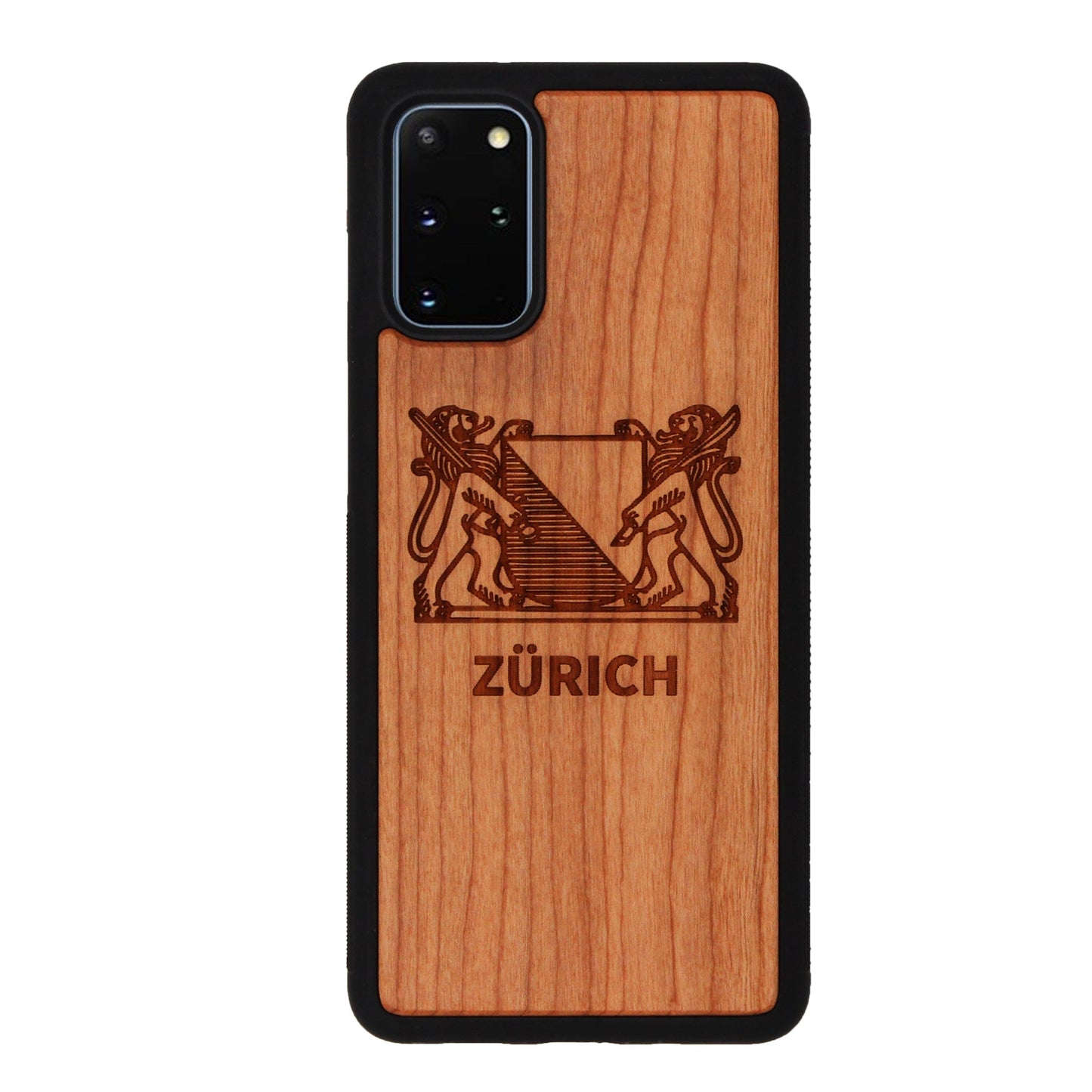 Zurich coat of arms Eden case made of cherry wood for Samsung Galaxy S20 Plus