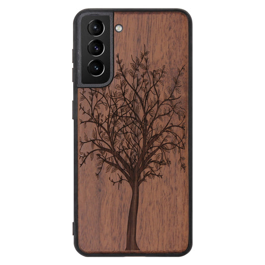Lebensbaum Eden Case aus Nussbaumholz für Samsung Galaxy S21