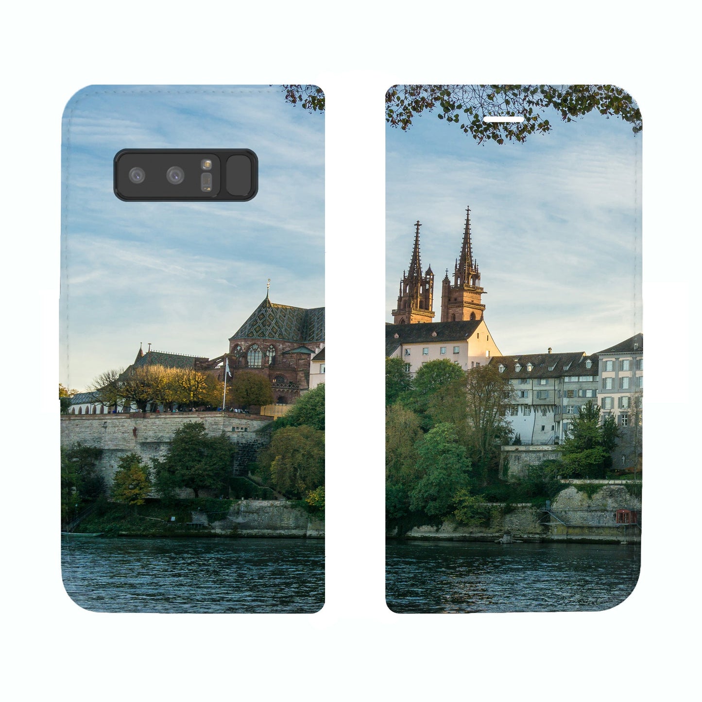 Basel City Rhein Panorama Case für iPhone, Samsung und Huawei