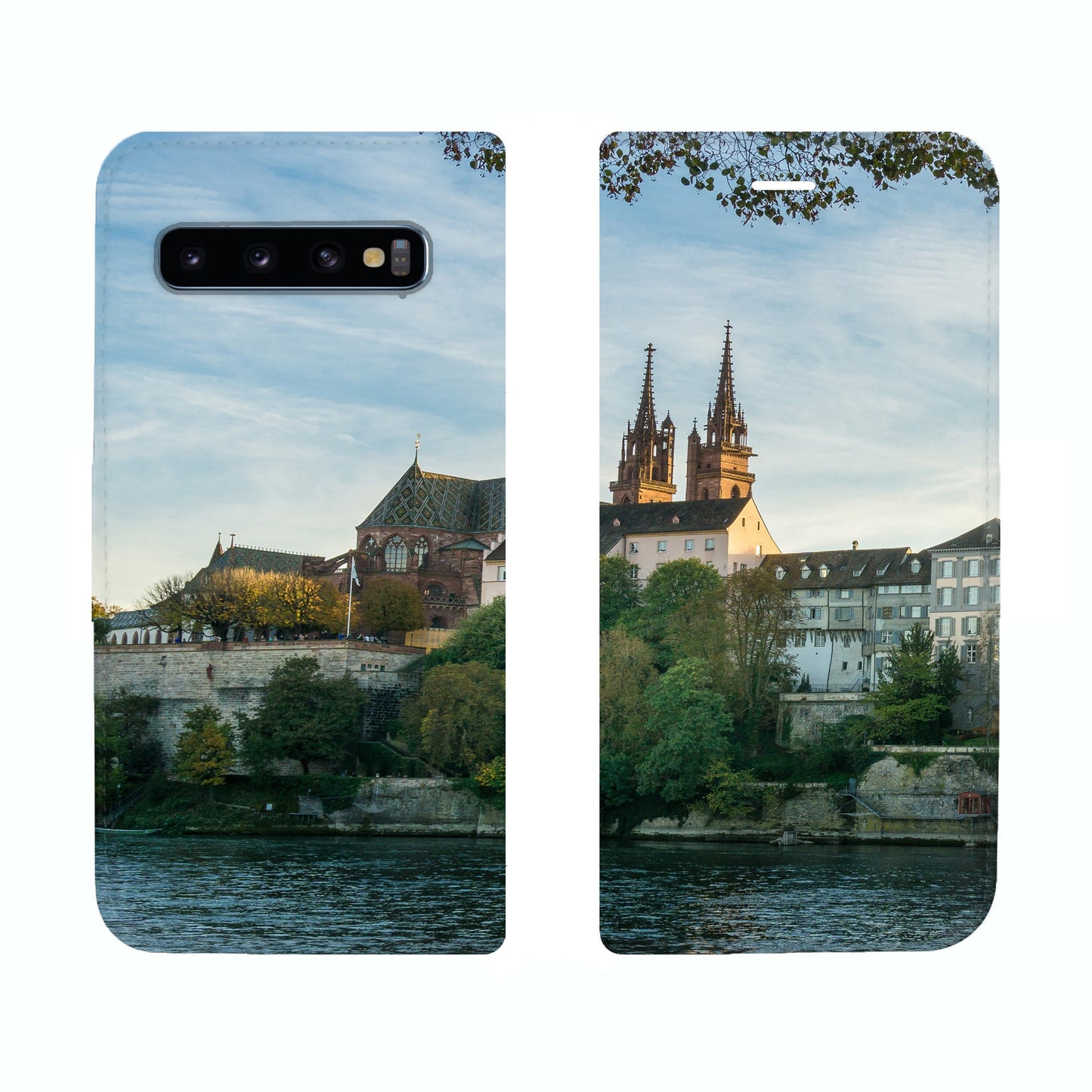 Basel City Rhein Panorama Case für iPhone, Samsung und Huawei