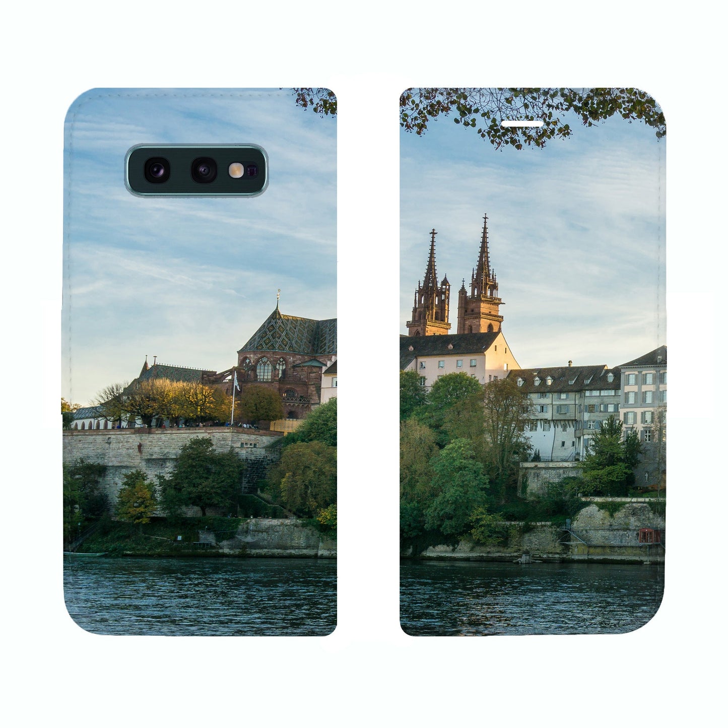 Basel City Rhein Panorama Case für iPhone, Samsung und Huawei