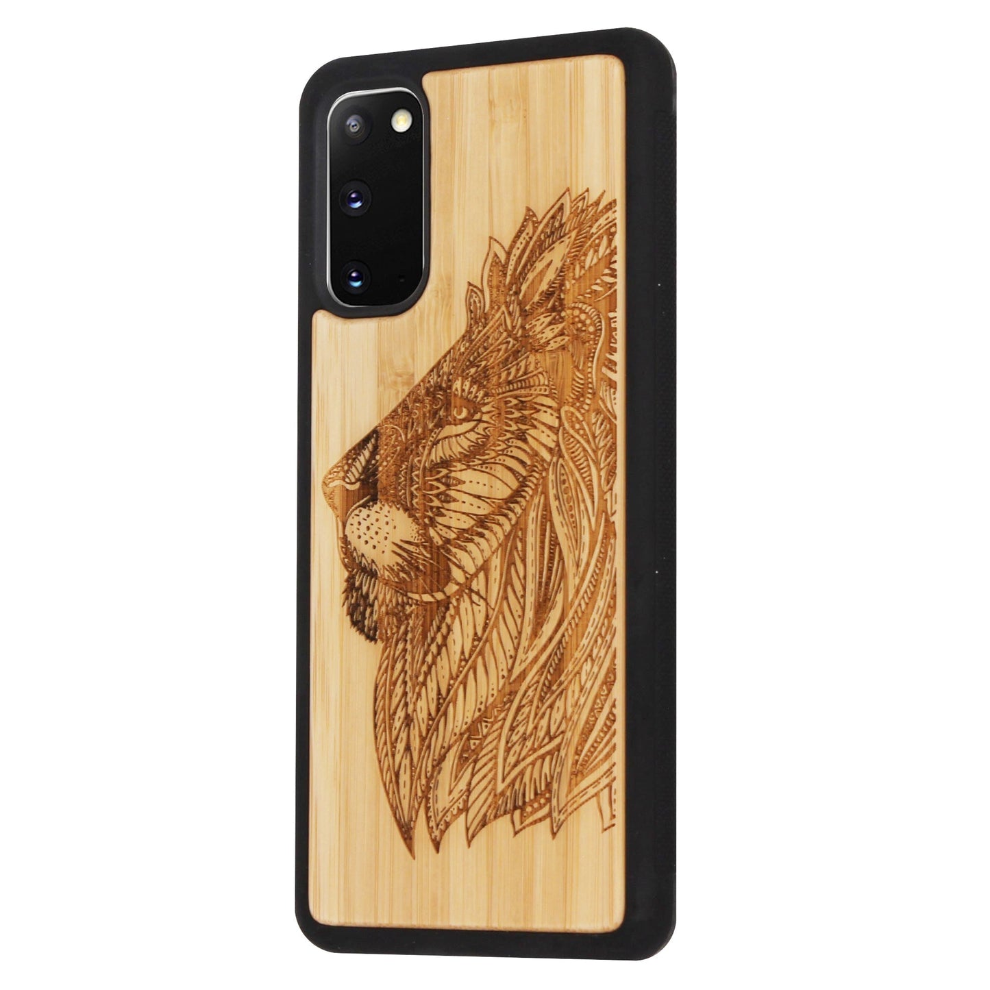 Coque en bambou Lion Eden pour Samsung Galaxy S20