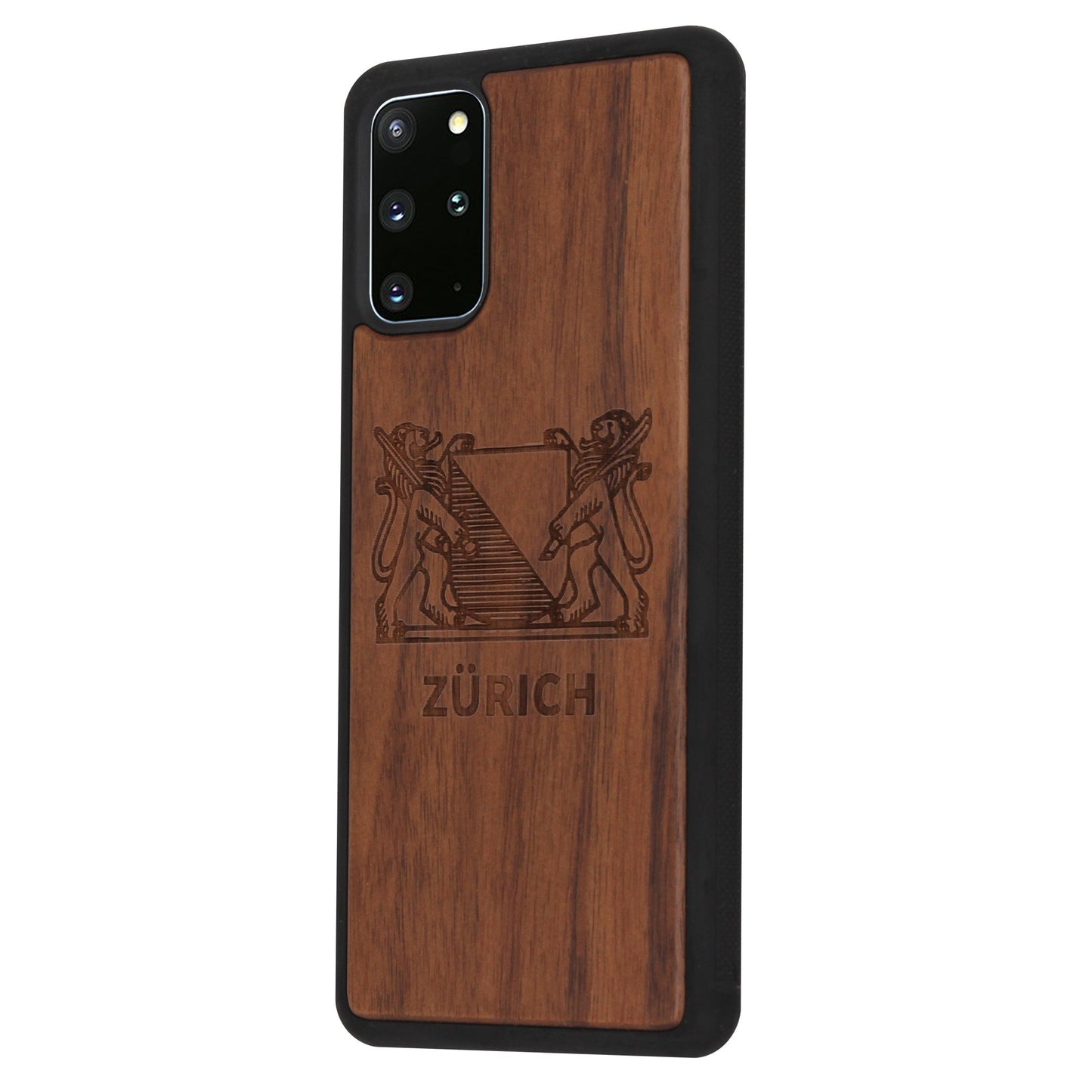 Zurich Coat of Arms Eden Case made of walnut wood for Samsung Galaxy S20 Plus