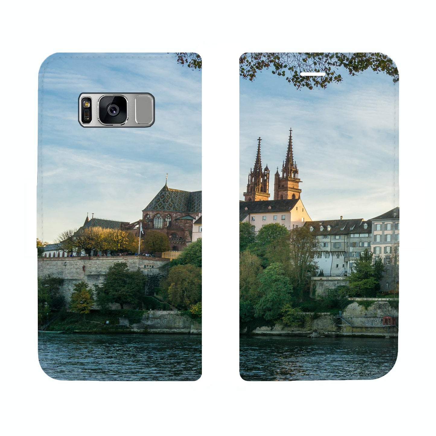Basel City Rhein Panorama Case für iPhone, Samsung und Huawei