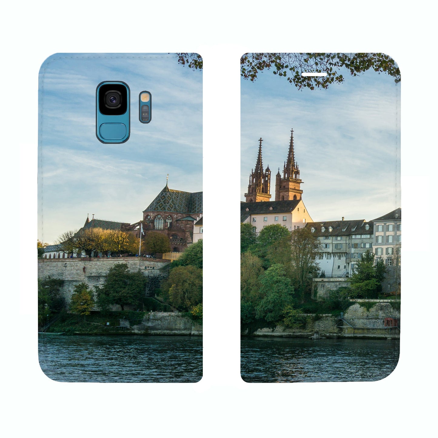 Basel City Rhein Panorama Case für iPhone, Samsung und Huawei