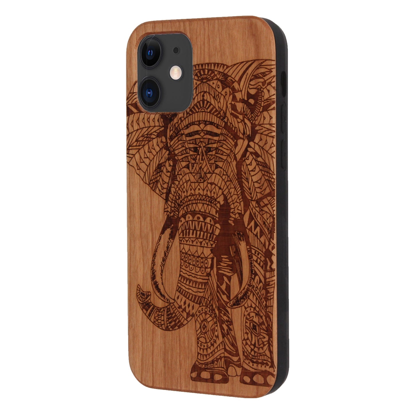 Coque Elephant Eden en bois de cerisier pour iPhone 11
