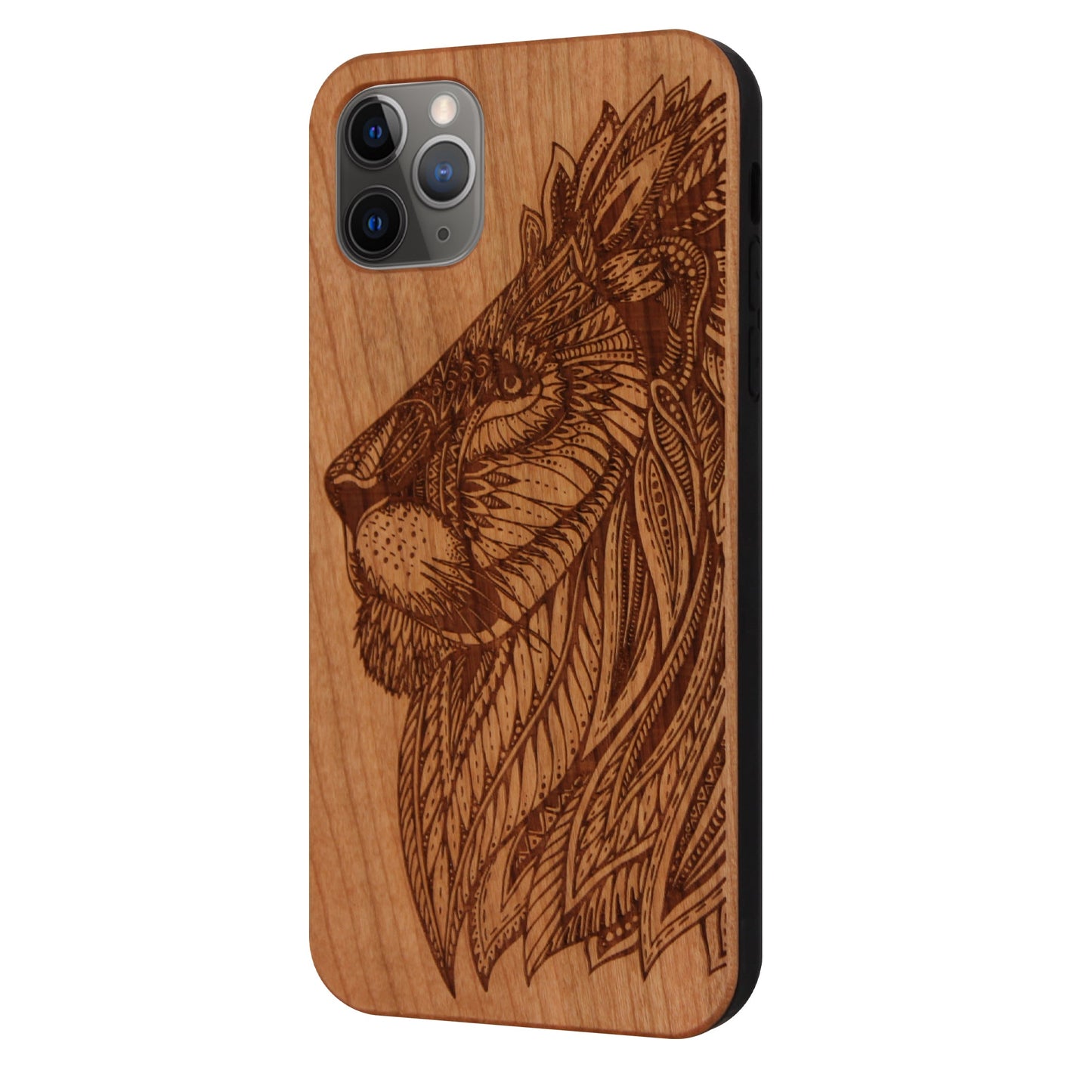 Coque Eden Lion en bois de cerisier pour iPhone 11 Pro Max