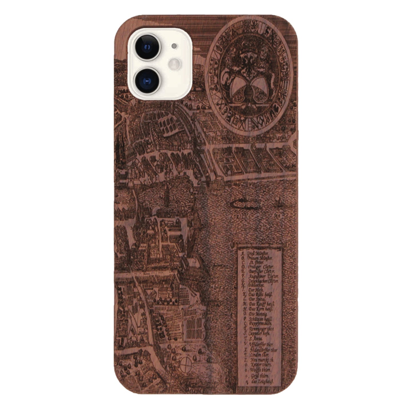 Zurich Merian Eden case made of walnut wood for iPhone 11