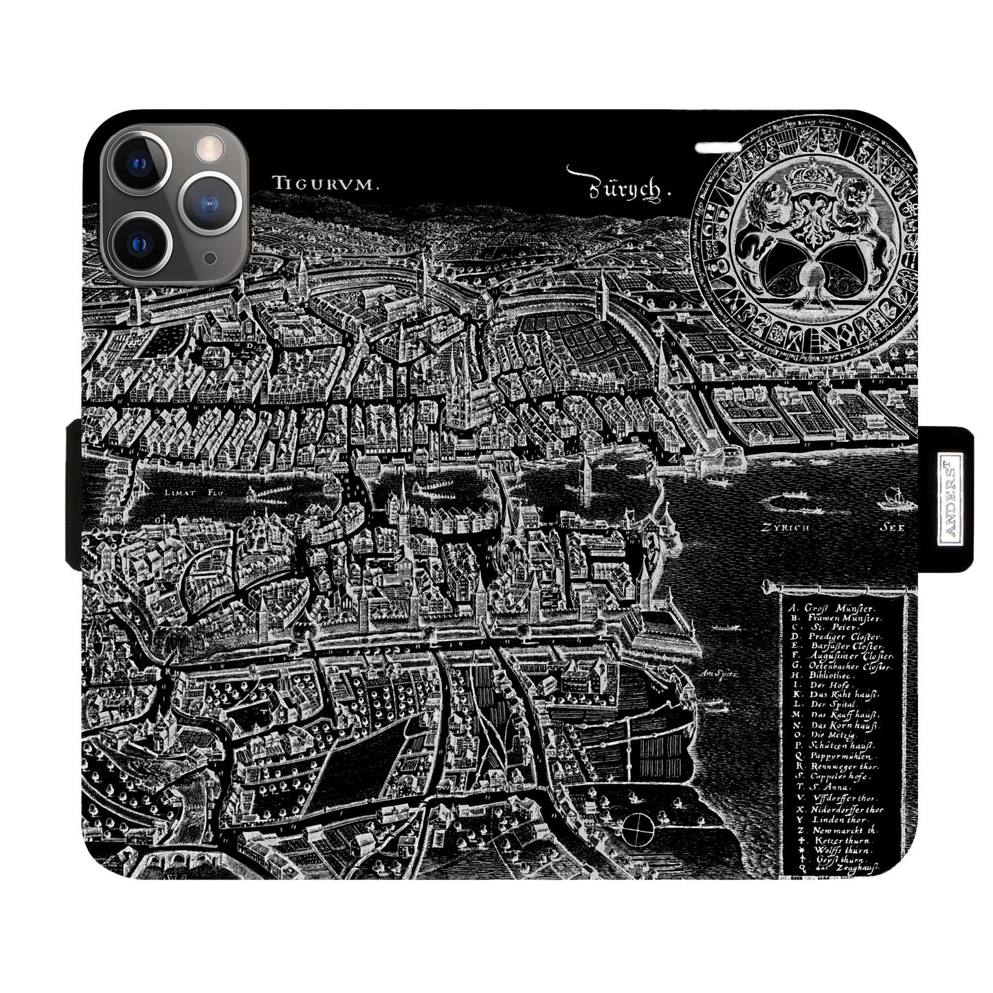 Zürich Merian Negativ Victor Case für iPhone 11 Pro