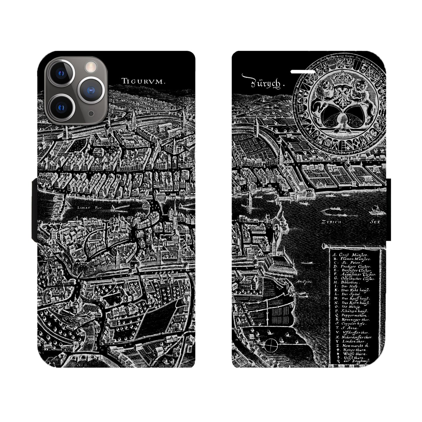 Zürich Merian Negativ Victor Case für iPhone 11 Pro
