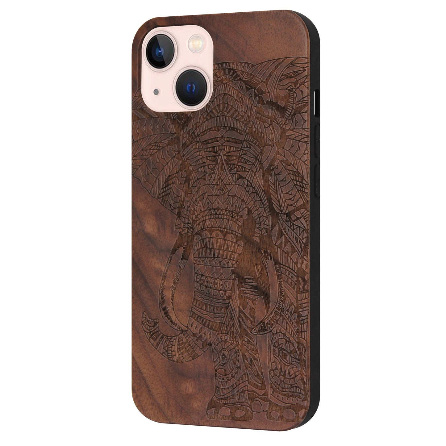 Elephant Eden Case made of walnut wood for iPhone 13 Mini