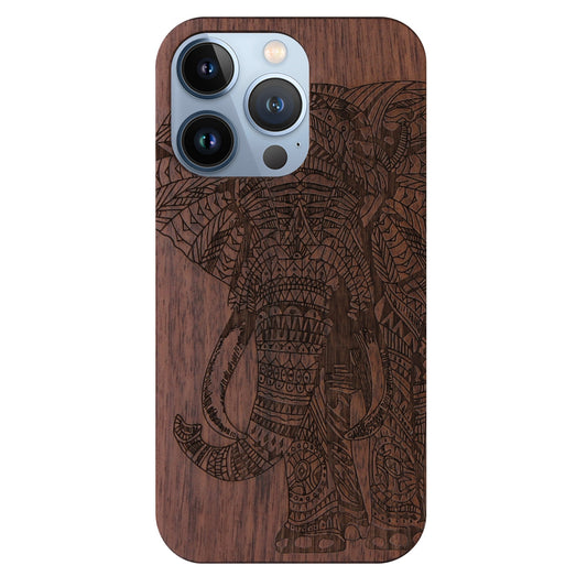 Elefant Eden Case aus Nussbaumholz für iPhone 13 Pro