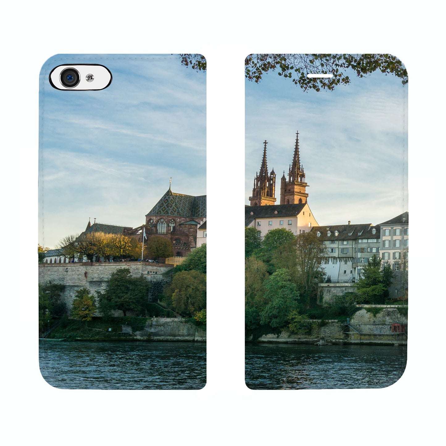 Basel City Rhein Panorama Case für iPhone, Samsung und Huawei