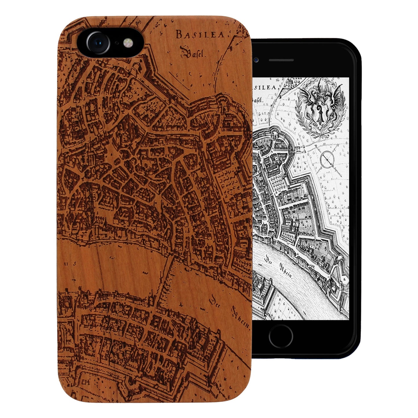 Coque Basel Merian Eden en bois de cerisier pour iPhone 6/6S/7/8/SE 2/SE 3