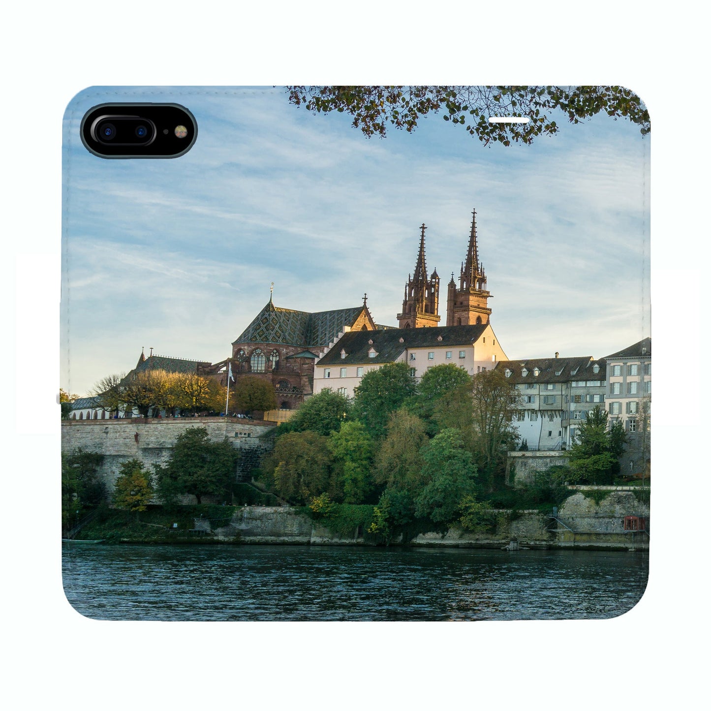 Basel City Rhein Panorama Case für iPhone, Samsung und Huawei