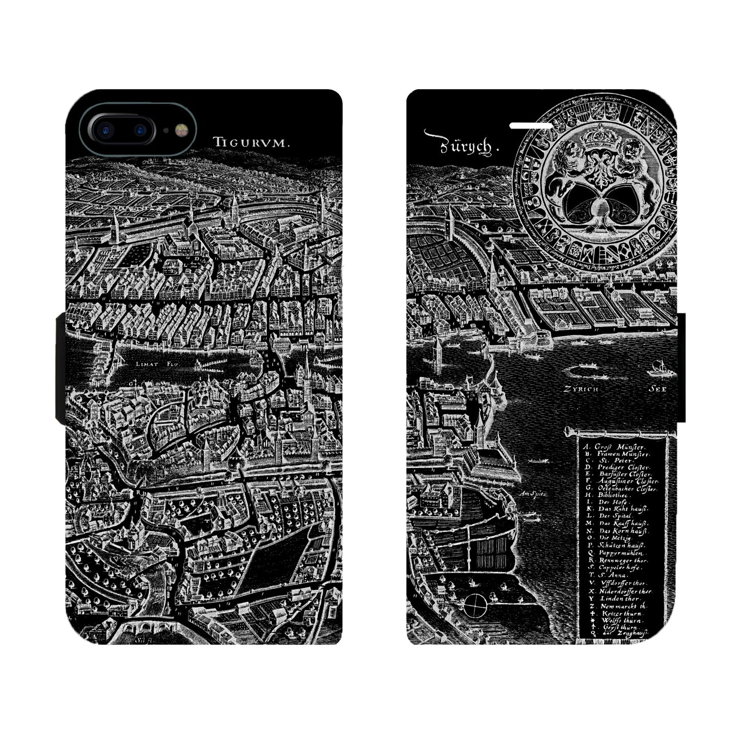 Zürich Merian Negativ Victor Case für iPhone 6/6S/7/8 Plus