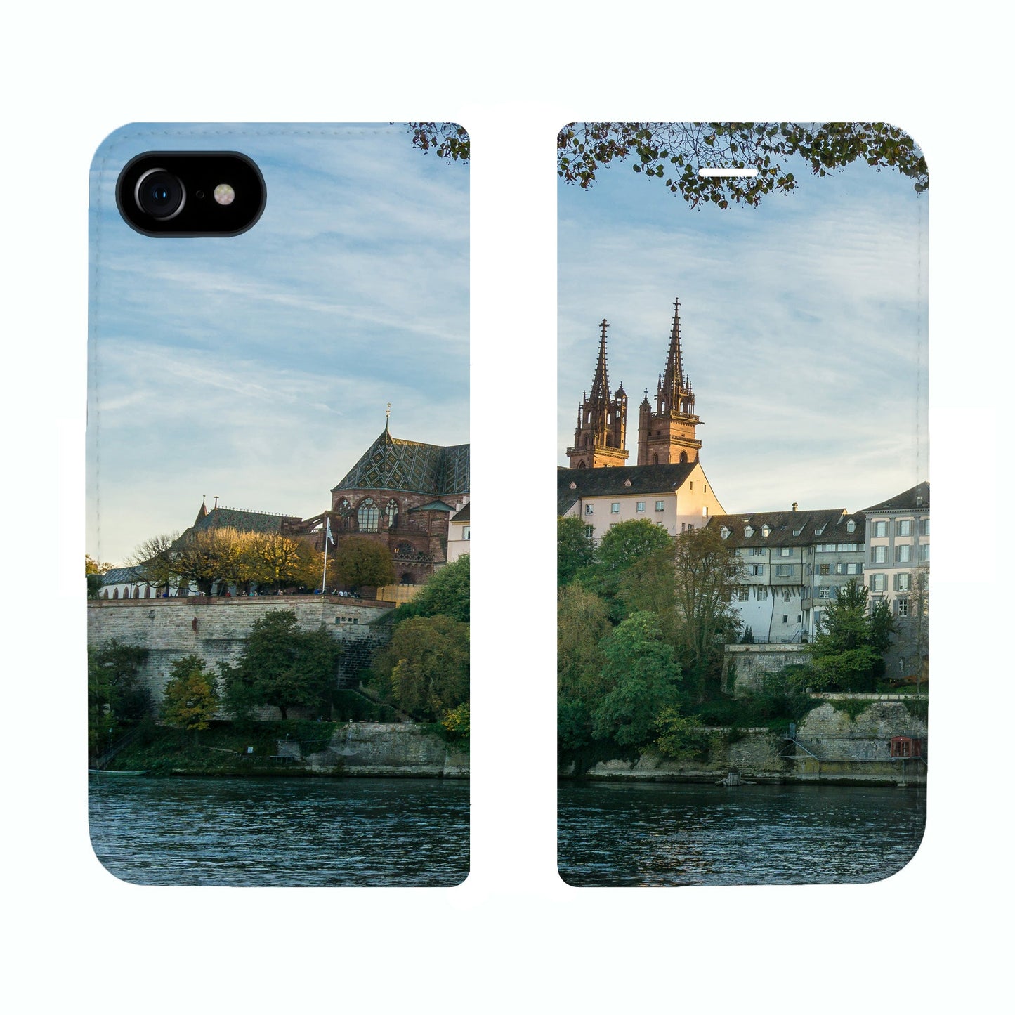 Basel City Rhein Panorama Case für iPhone, Samsung und Huawei