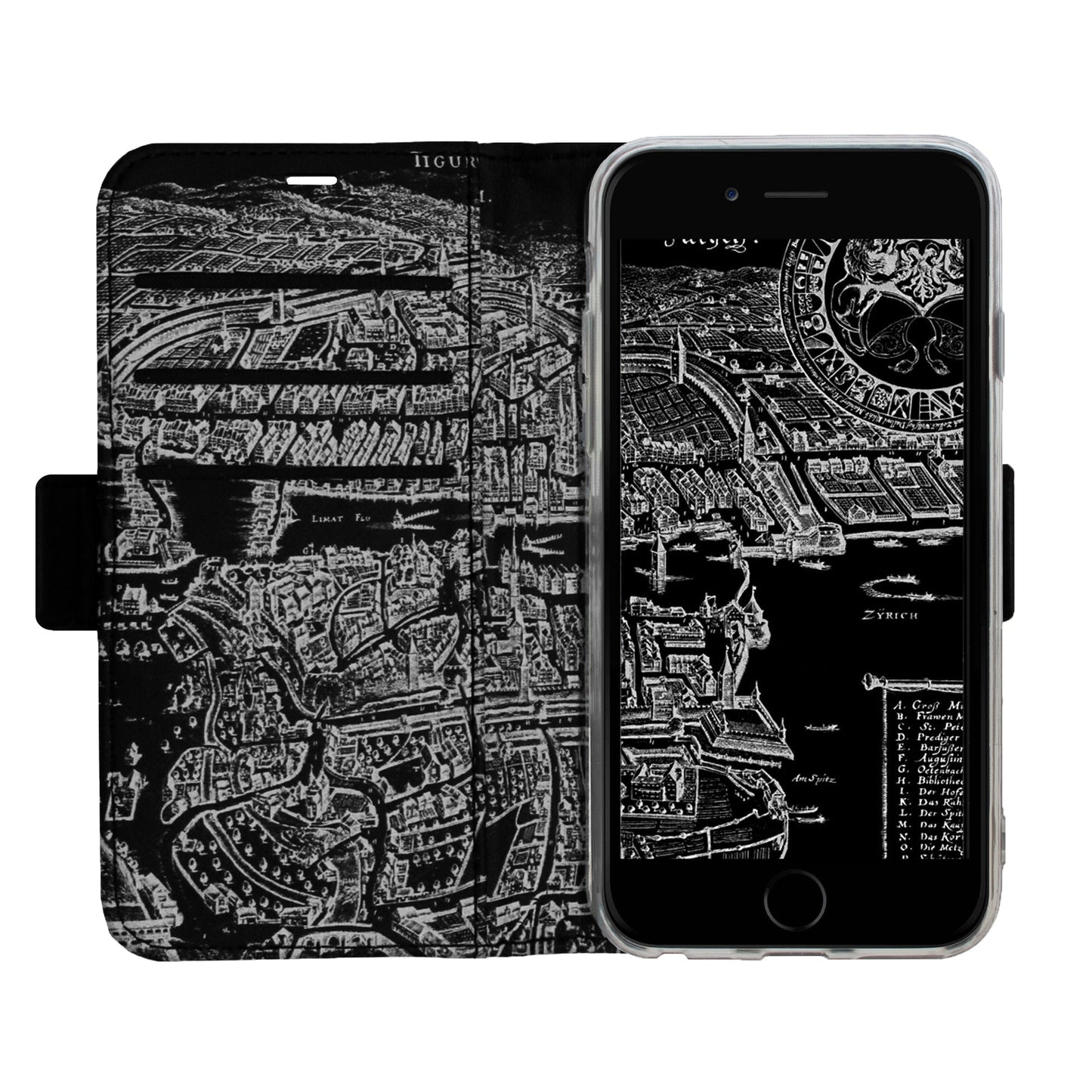 Zürich Merian Negativ Victor Case für iPhone 6/6S/7/8 Plus