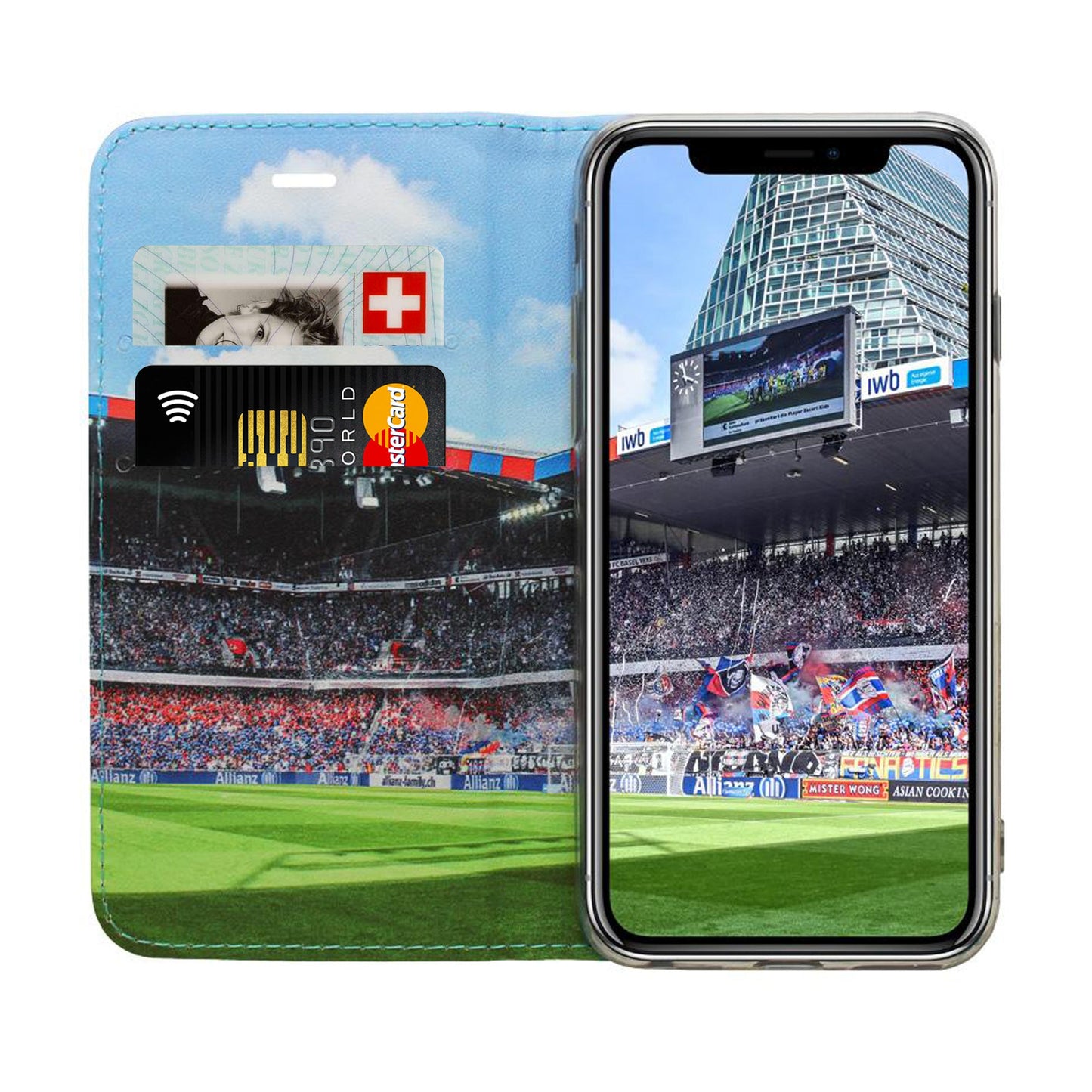 Coque FCB Panorama Rouge / Bleu pour iPhone X/XS