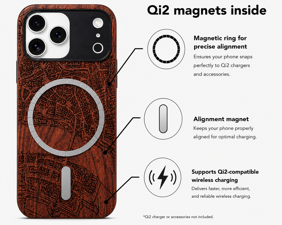 Basel Merian Eden Case aus Rosenholz für das iPhone 17 Pro mit MagSafe