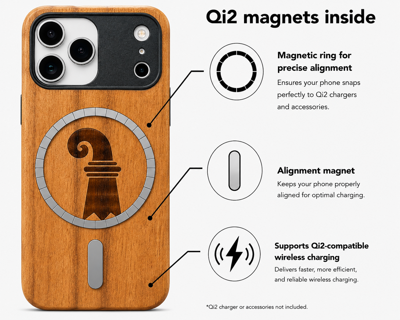 Baslerstab Eden Case aus Kirschholz für das iPhone 17 Pro Max mit MagSafe