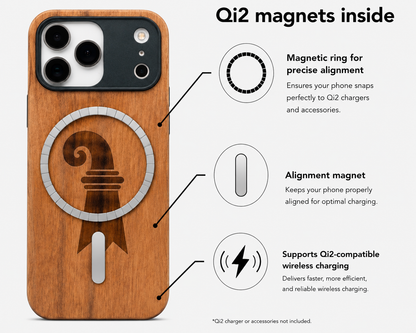 Baslerstab Eden Case aus Kirschholz für das iPhone 17 Pro mit MagSafe