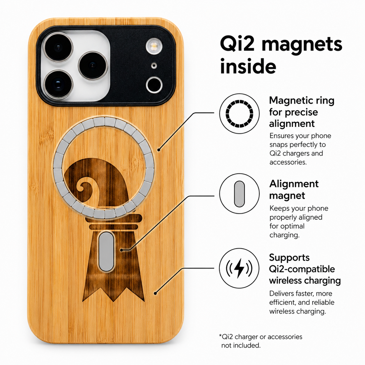 Baslerstab Eden Case aus Bambus für das iPhone 17 Pro Max mit MagSafe