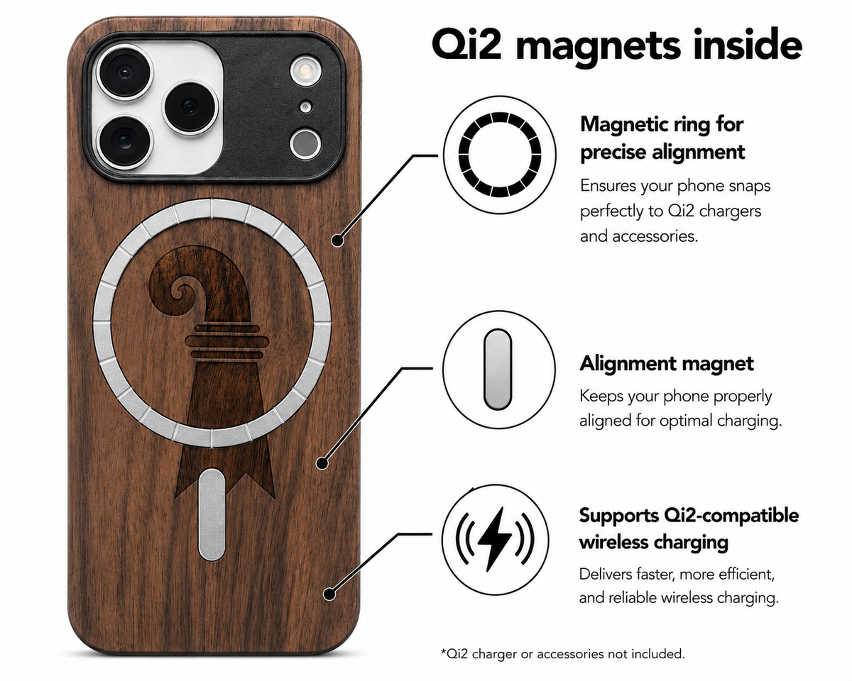 Baslerstab Eden Case aus Nussbaumholz für das iPhone 17 Pro mit MagSafe