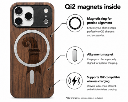Baslerstab Eden Case aus Nussbaumholz für das iPhone 17 Pro mit MagSafe