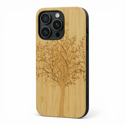 Lebensbaum Eden Case aus Bambus für das iPhone 16 Pro mit MagSafe