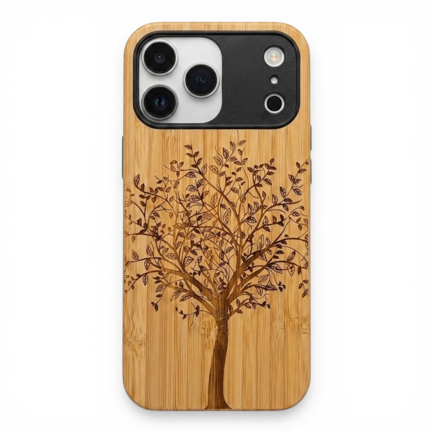 Lebensbaum Eden Case aus Bambus für das iPhone 17 Pro mit MagSafe