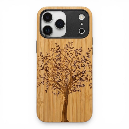 Lebensbaum Eden Case aus Bambus für das iPhone 17 Pro mit MagSafe