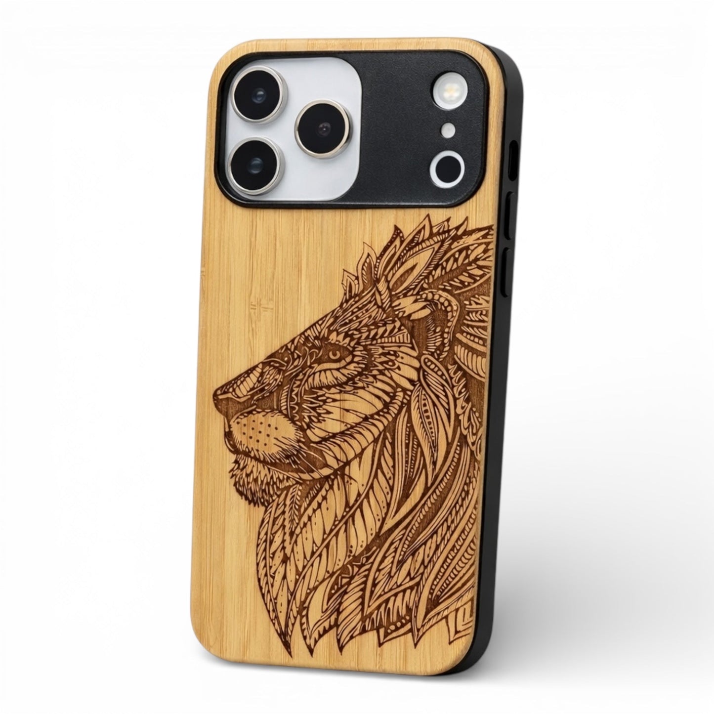 Löwen Eden Case aus Bambus für das iPhone 17 Pro Max mit MagSafe