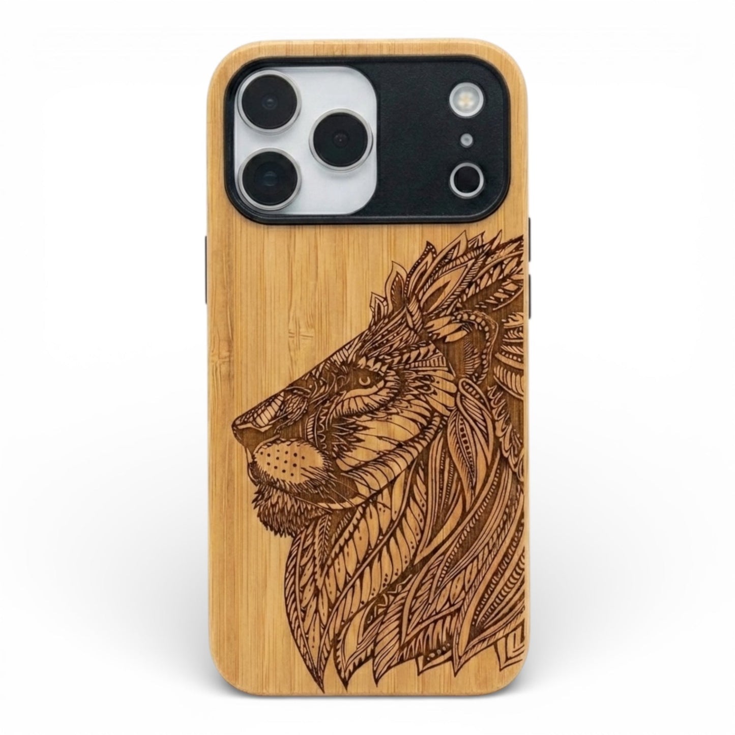 Löwen Eden Case aus Bambus für das iPhone 17 Pro Max mit MagSafe