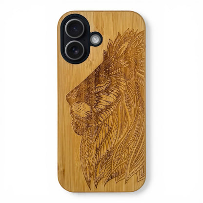 Löwen Eden Case aus Bambus für das iPhone 16 mit MagSafe
