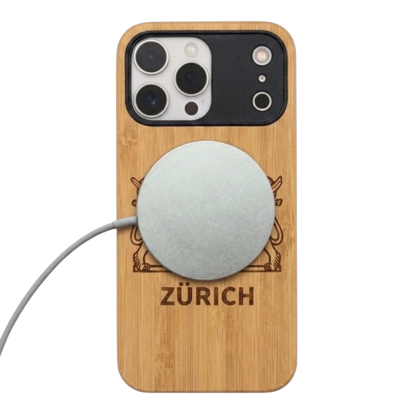 Zürich Wappen Eden Case aus Bambus für das iPhone 17 Pro Max mit MagSafe